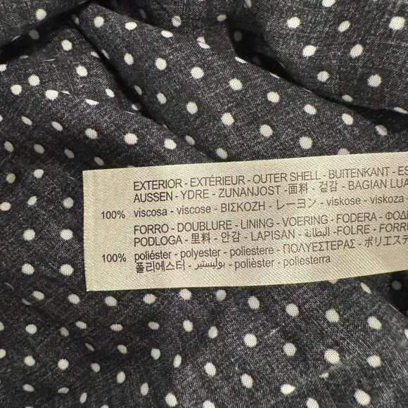 Zara Front Cut Out Polka Dot Front Slit Midi Black and White Dress - medium - Picture 10 of 10